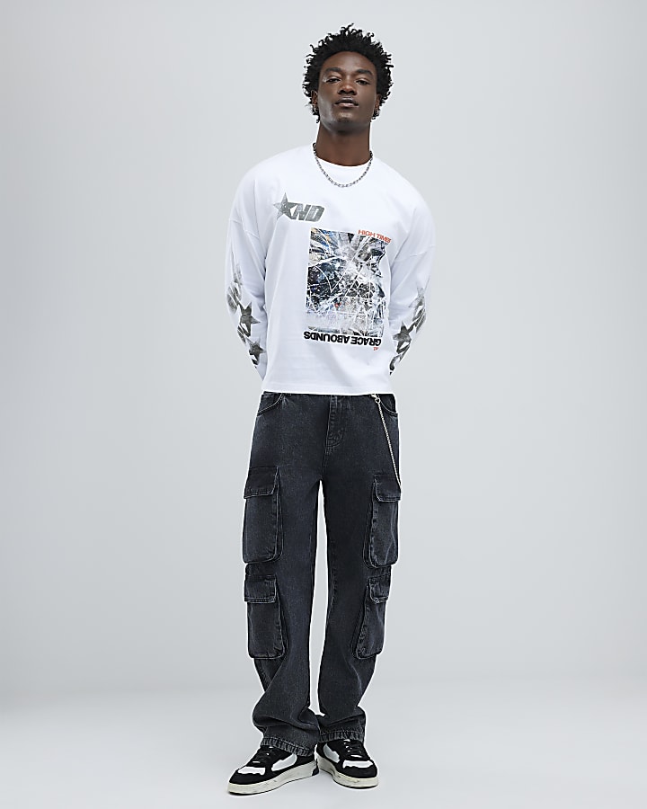 White Regular Fit Star T-Shirt