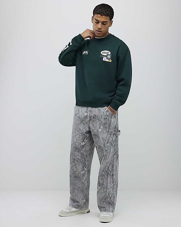 Green Oversized Fit Alpine Badging Sweatshirt