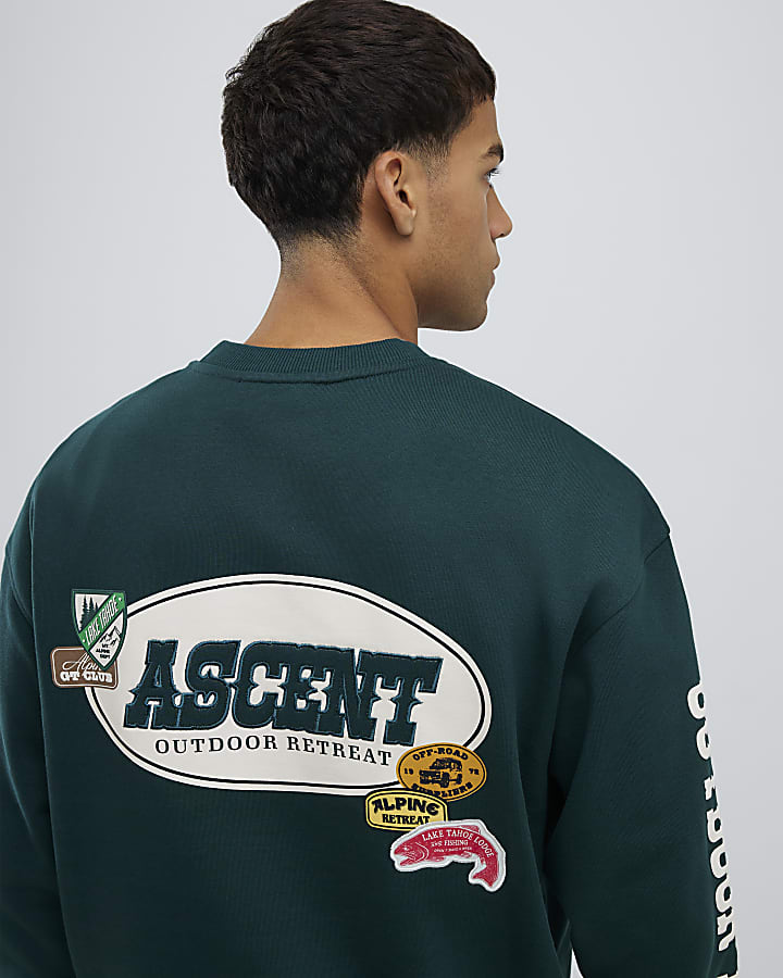 Green Oversized Fit Alpine Badging Sweatshirt