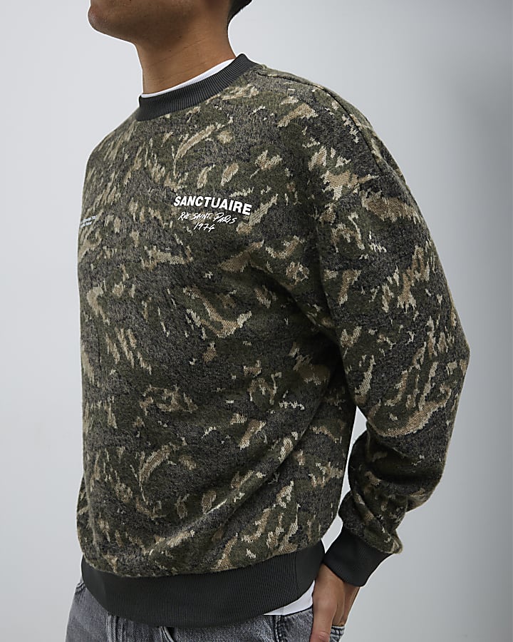 Green Sanctuarie Camouflage Sweatshirt 