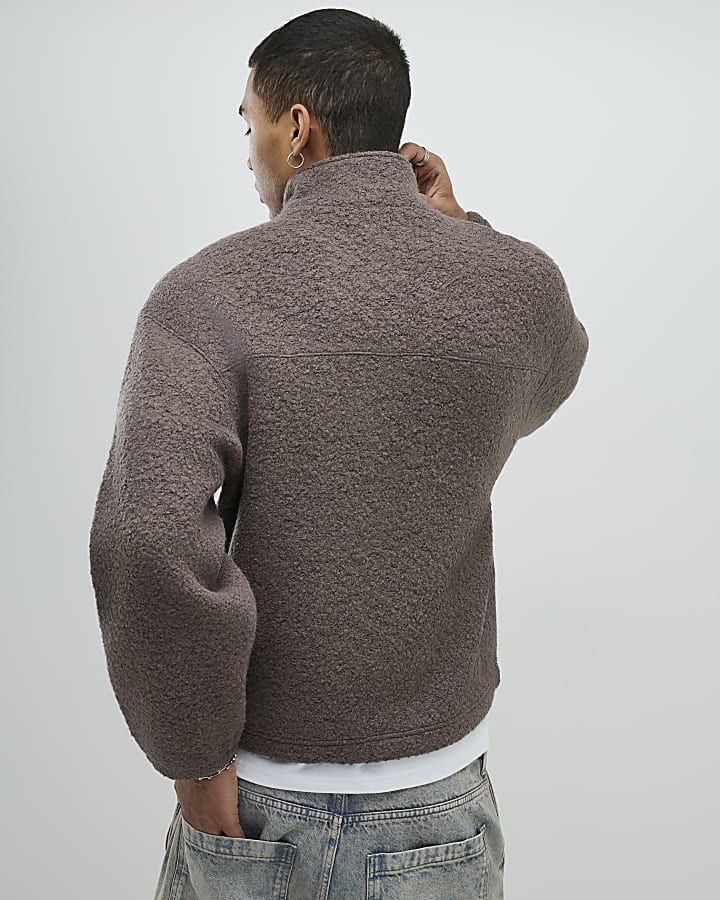 Brown Borg Funnel Neck Sweatshirt