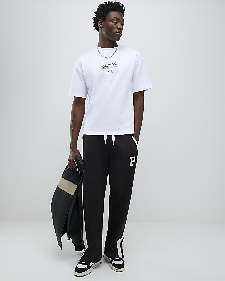 White Oversized Fit City Stacked T-Shirt