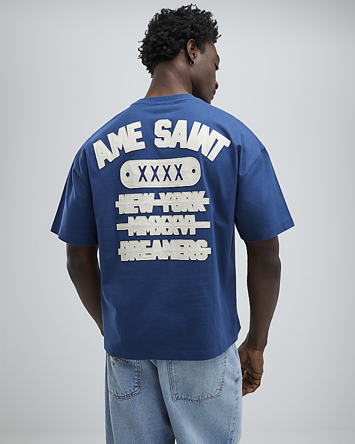 Blue Oversized Fit Ame Saint T-Shirt