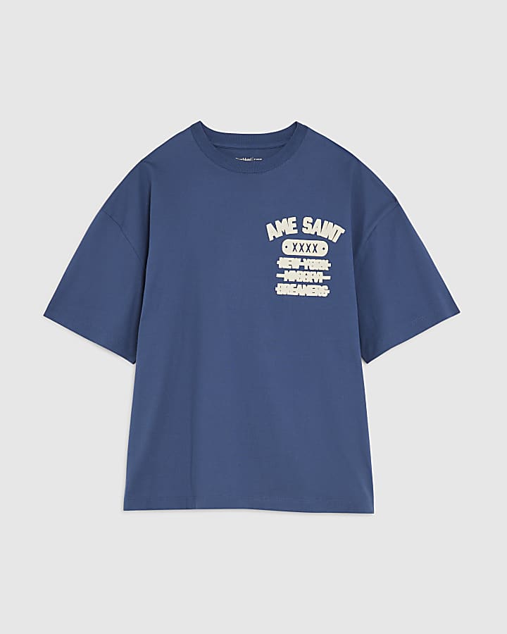 Blue Oversized Fit Ame Saint T-Shirt