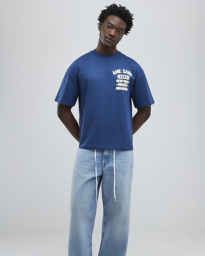 Blue Oversized Fit Ame Saint T-Shirt