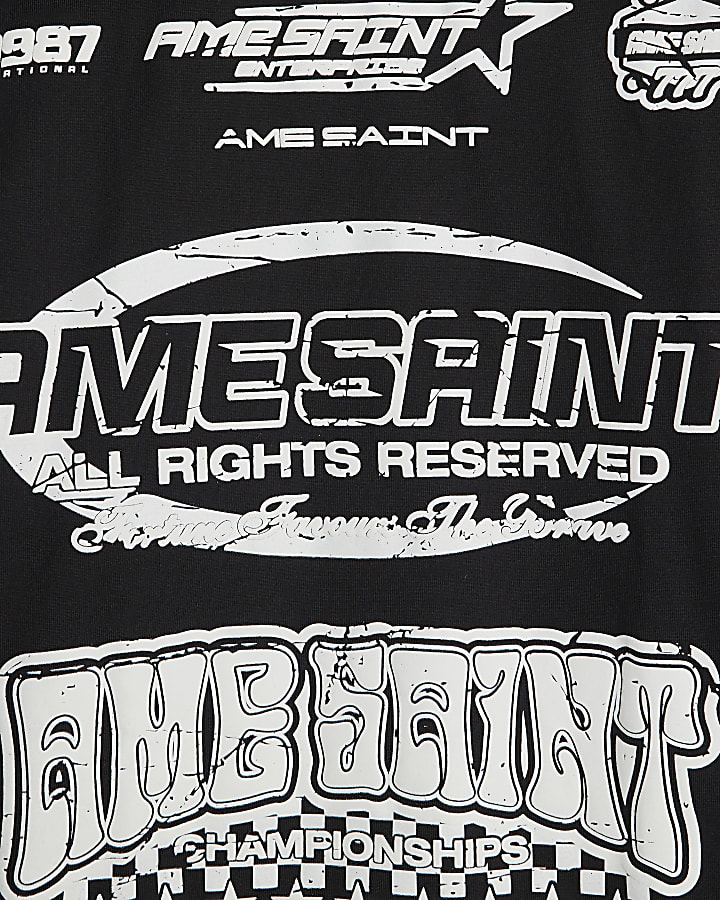 Black Ame Saint Double Layer T-Shirt