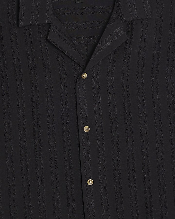 Black Regular Fit Textured Shirt
