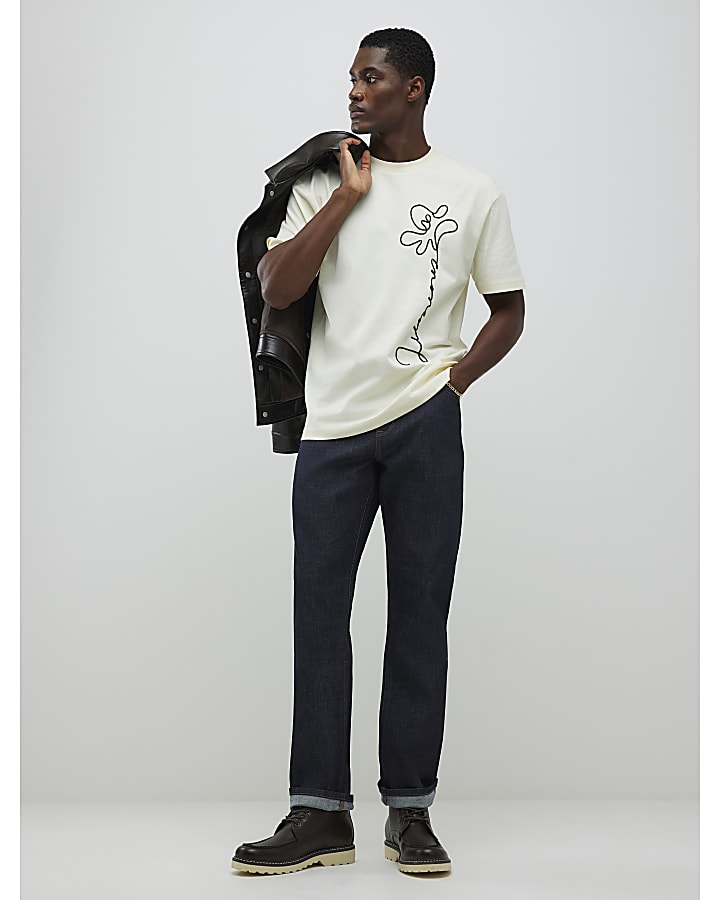 Cream Regular Fit Luminis Rope T-Shirt