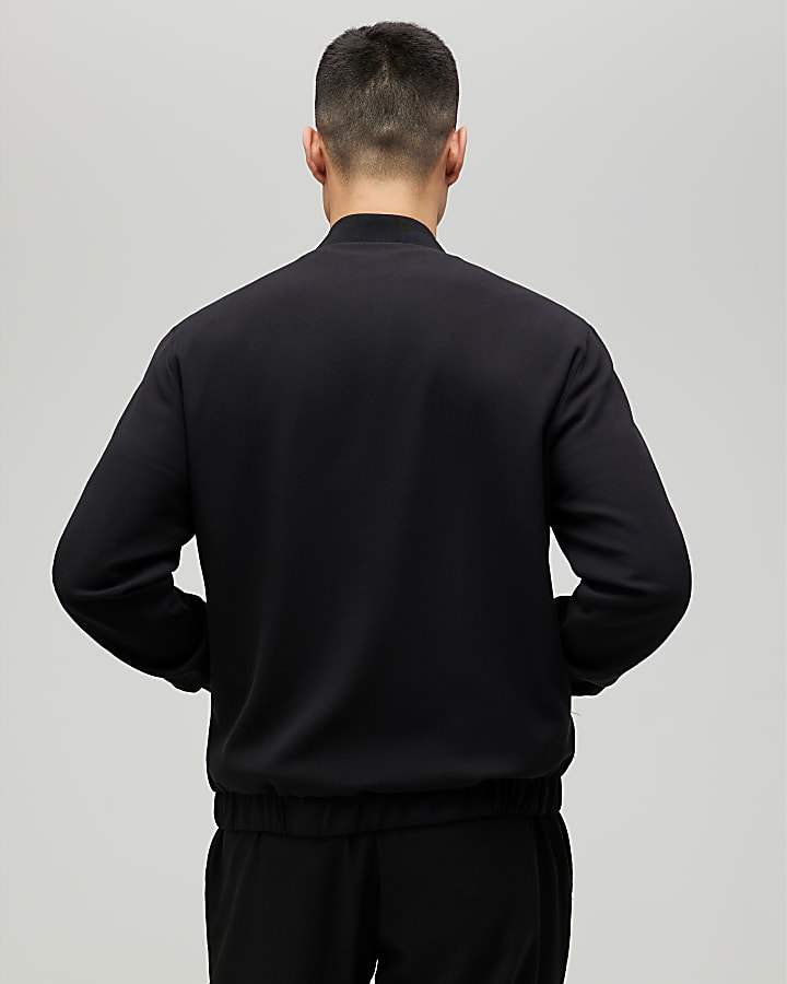 Black Slim Fit Bomber Jacket