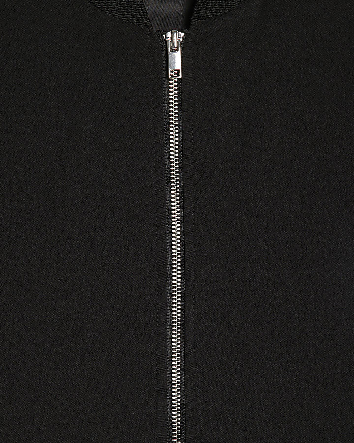 Black Slim Fit Bomber Jacket