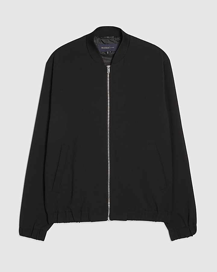 Black Slim Fit Bomber Jacket