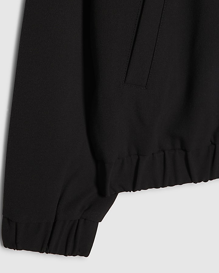 Black Slim Fit Bomber Jacket