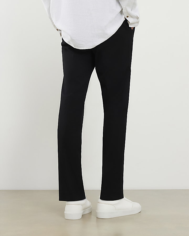 Black Slim Fit Chino Trousers