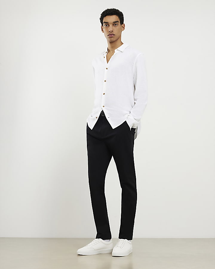 Black Slim Fit Chino Trousers