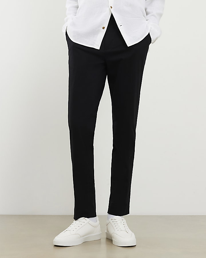 Black Slim Fit Chino Trousers