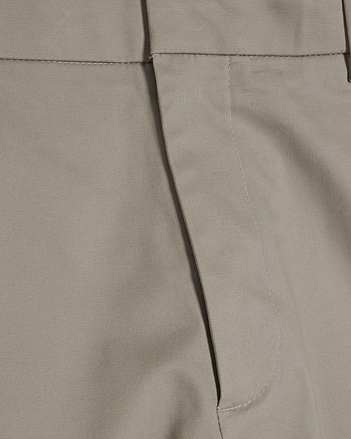 Beige Slim Fit Chino Trousers