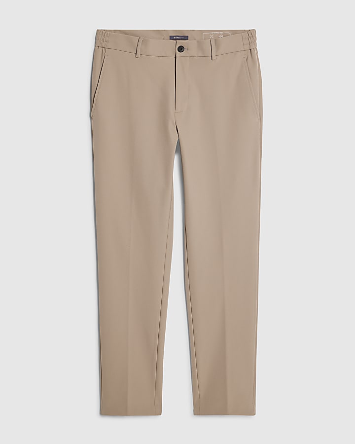 Beige Skinny Fit Trousers