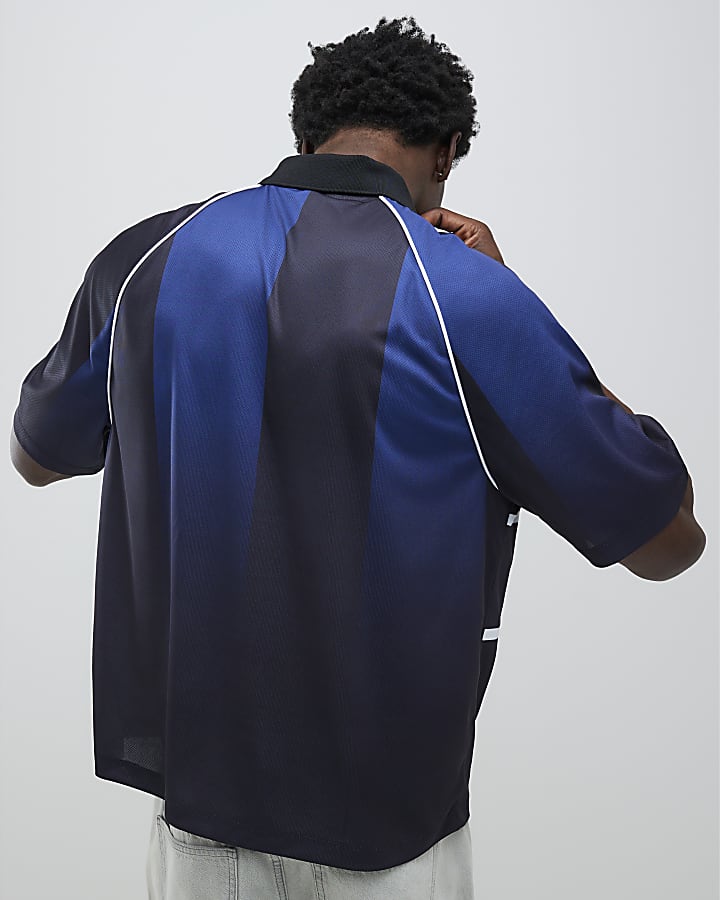 Black Oversized Fit Palais Racing Polo Shirt