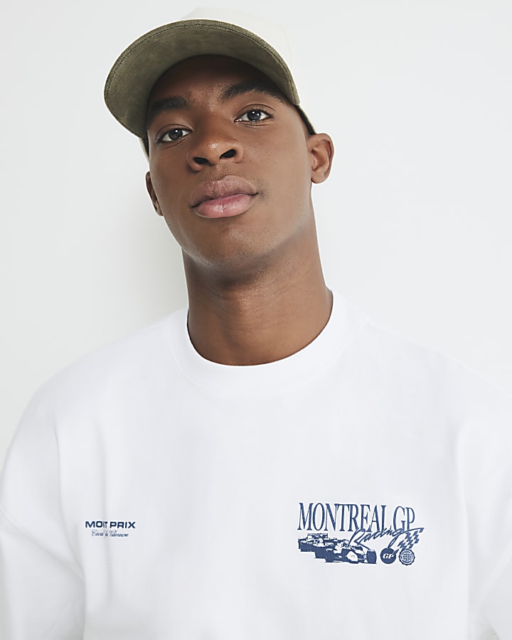 White Regular Fit Montreal GP T-Shirt
