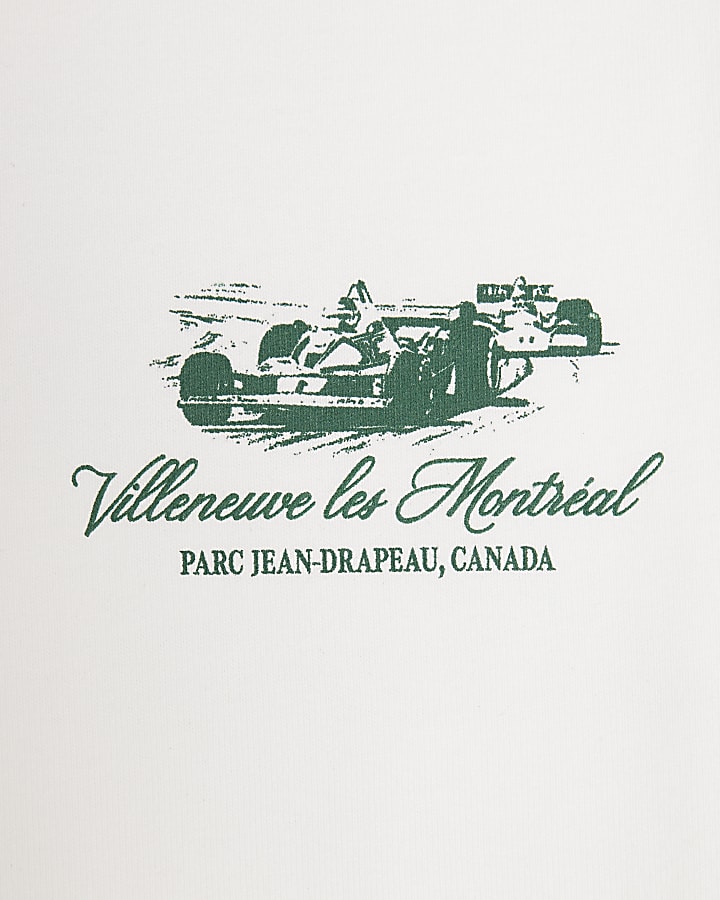 White Oversized Fit Montreal Racing T-Shirt