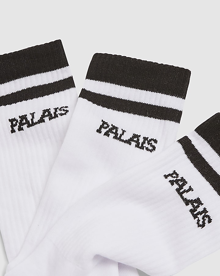 White Palais Set Of 3 Socks