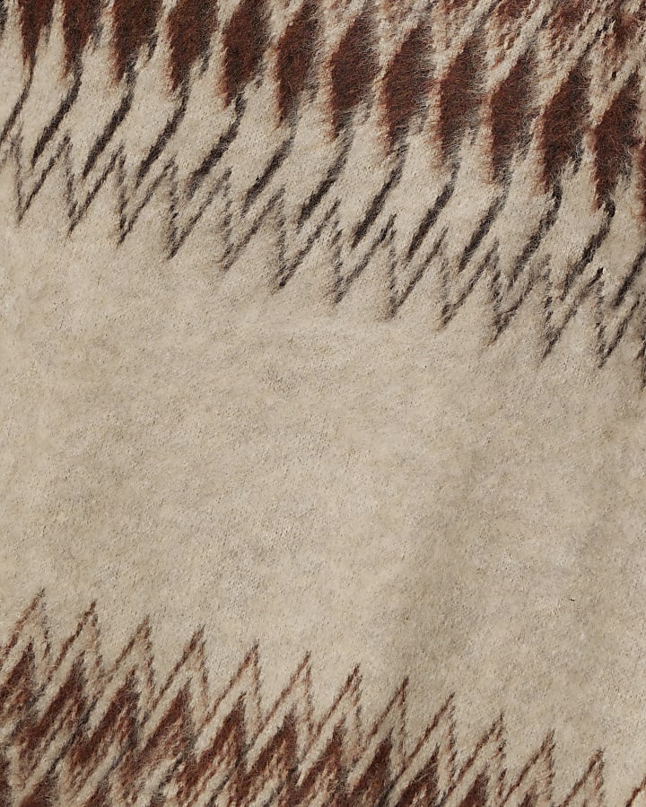 Beige Regular Fit Fairisle Jumper