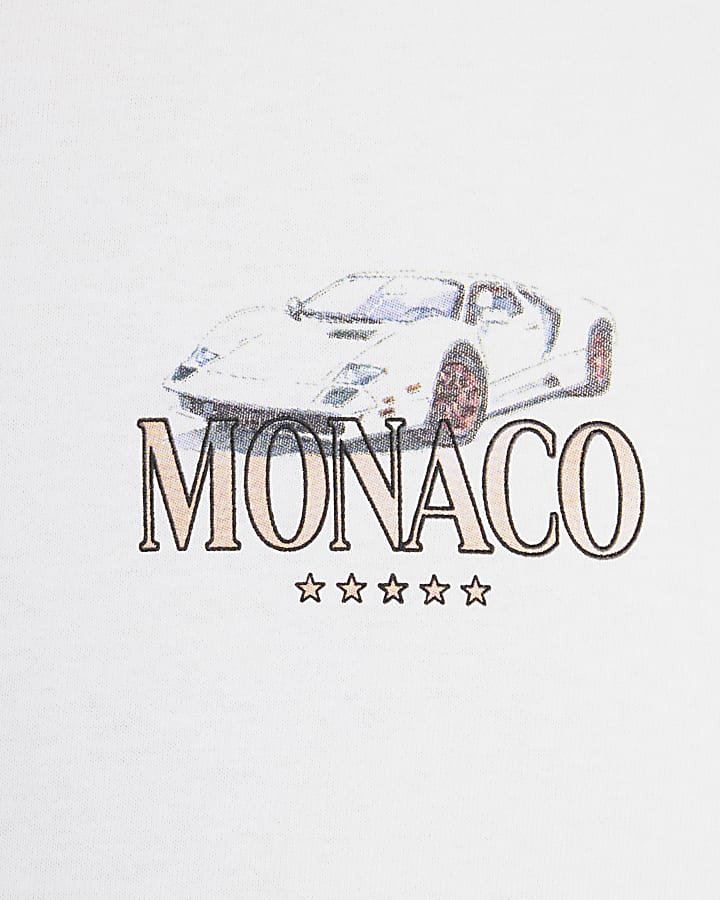 White Regular Fit Monaco Car Tank Top
