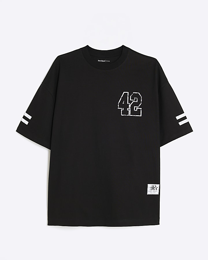 Black Oversized Fit Number 42 T-Shirt