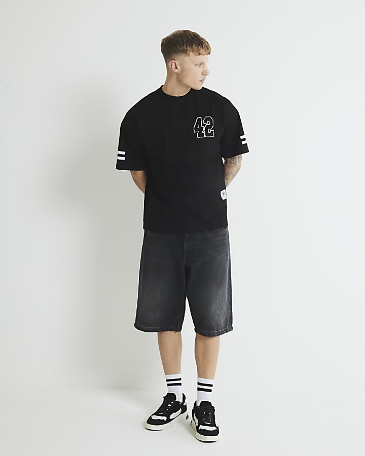 Black Oversized Fit Number 42 T-Shirt