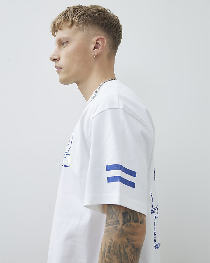 White Oversized Fit Number 42 T-Shirt