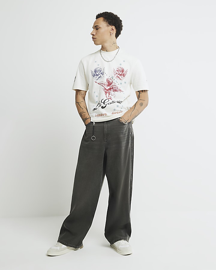 Ecru Regular Fit Short Sleeve Cherub T-shirt