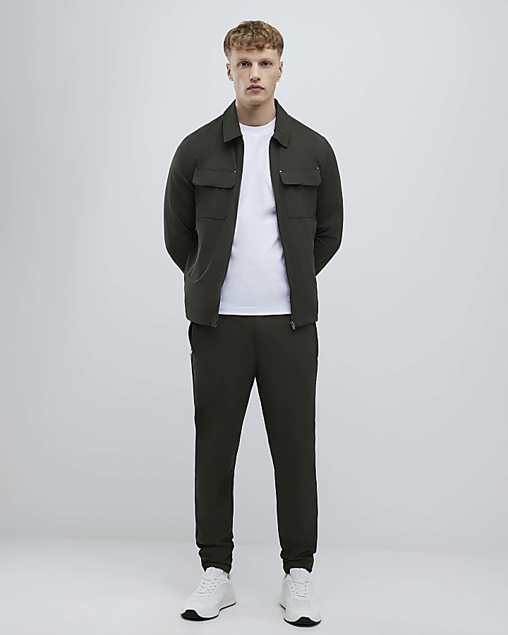 Khaki Muscle Fit Shacket