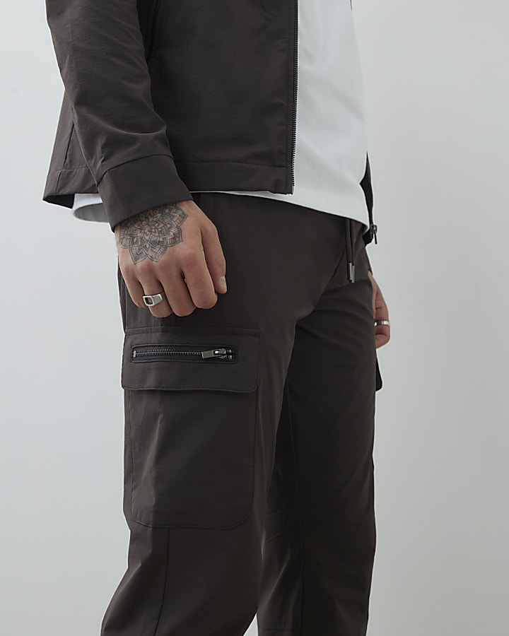 Brown Muscle Fit Shacket