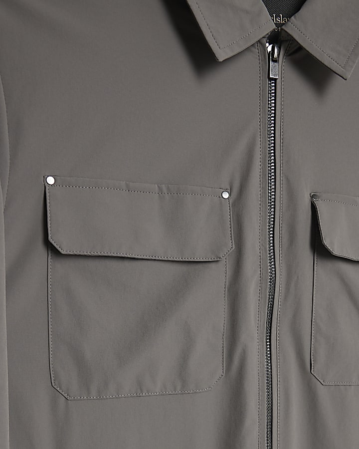 Grey Muscle Fit Shacket