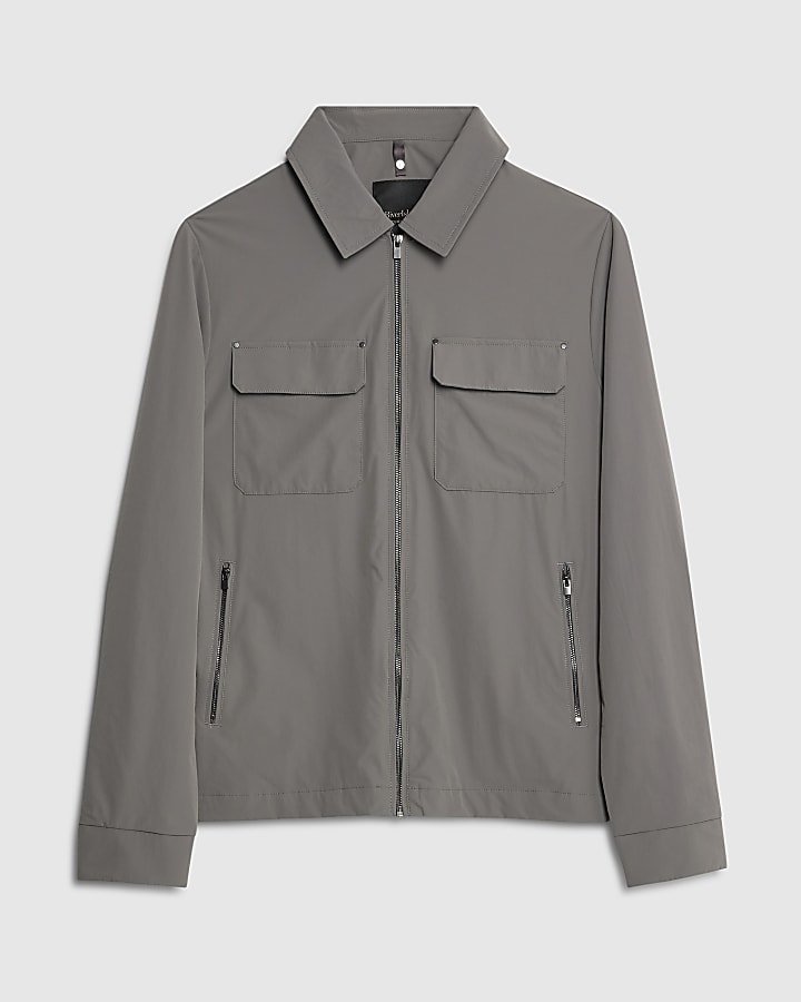 Grey Muscle Fit Shacket