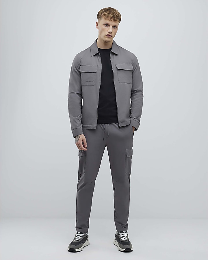 Grey Muscle Fit Shacket