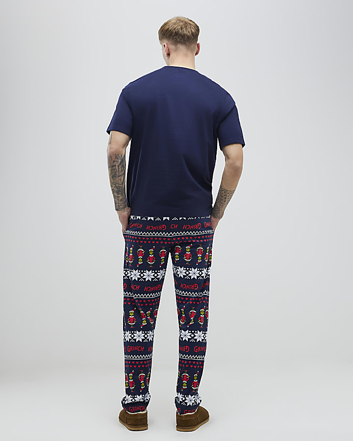 Navy Grinch T-Shirt Loungewear Set