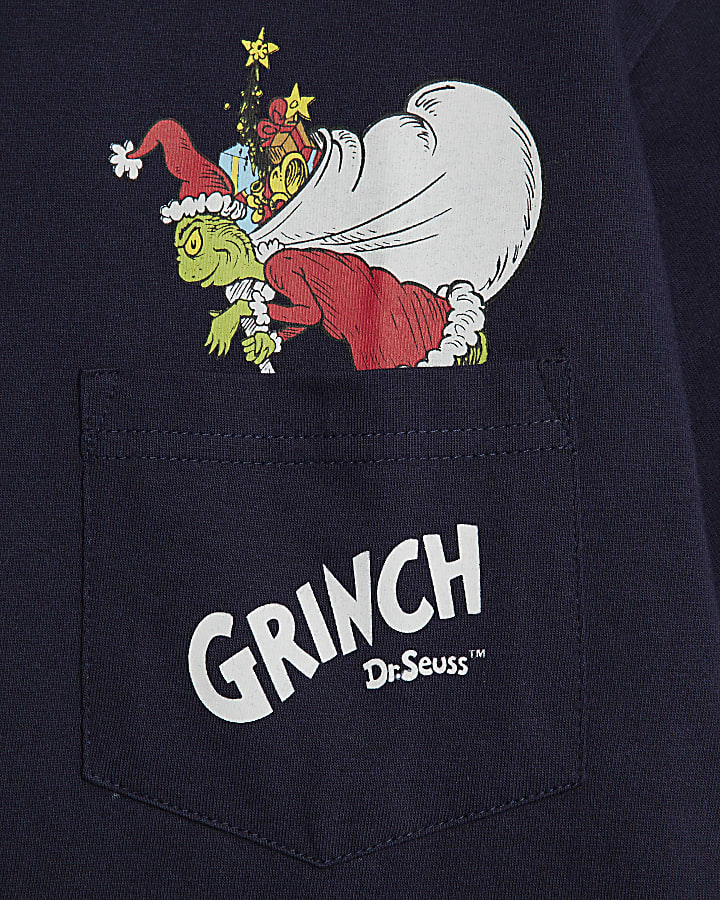 Navy Grinch T-Shirt Loungewear Set