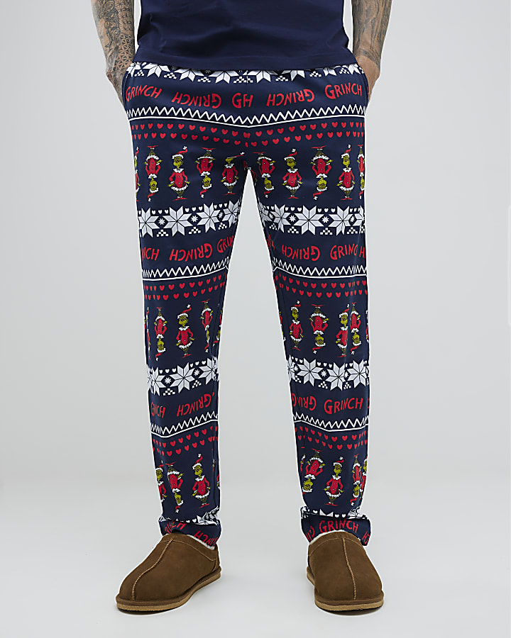 Navy Grinch T-Shirt Loungewear Set