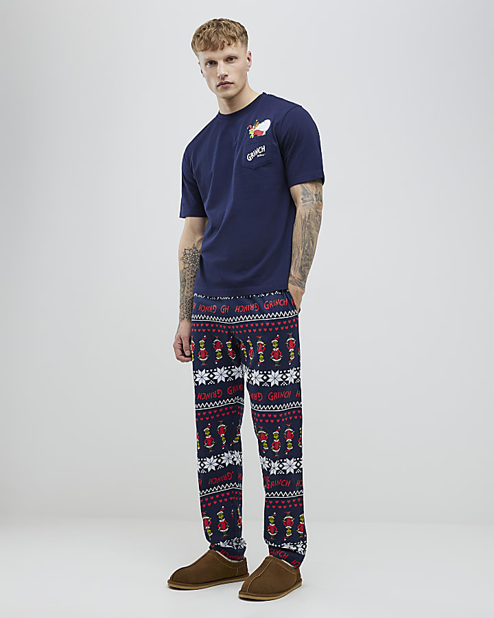Navy Grinch T-Shirt Loungewear Set