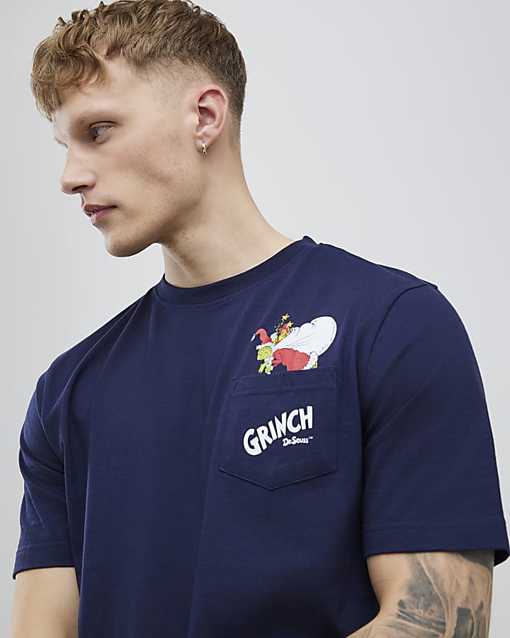Navy Grinch T-Shirt Loungewear Set