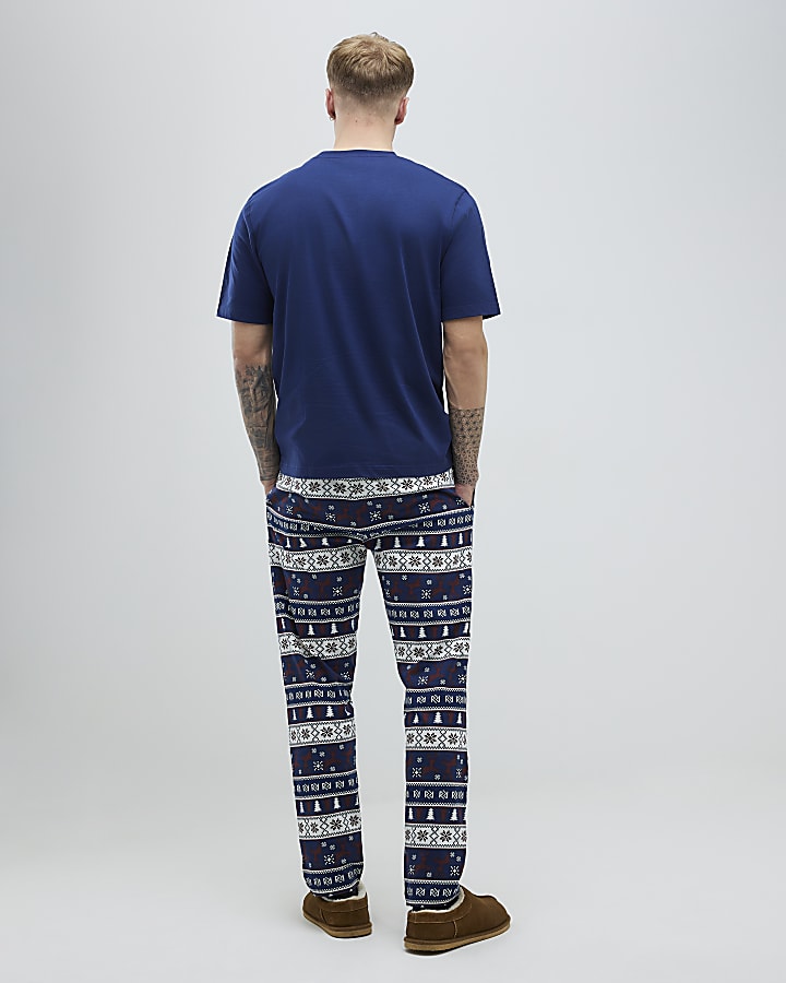 Navy Fair Isle Pyjamas Set