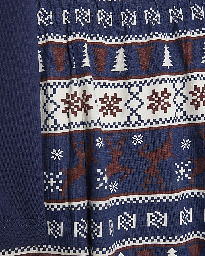 Navy Fair Isle Pyjamas Set