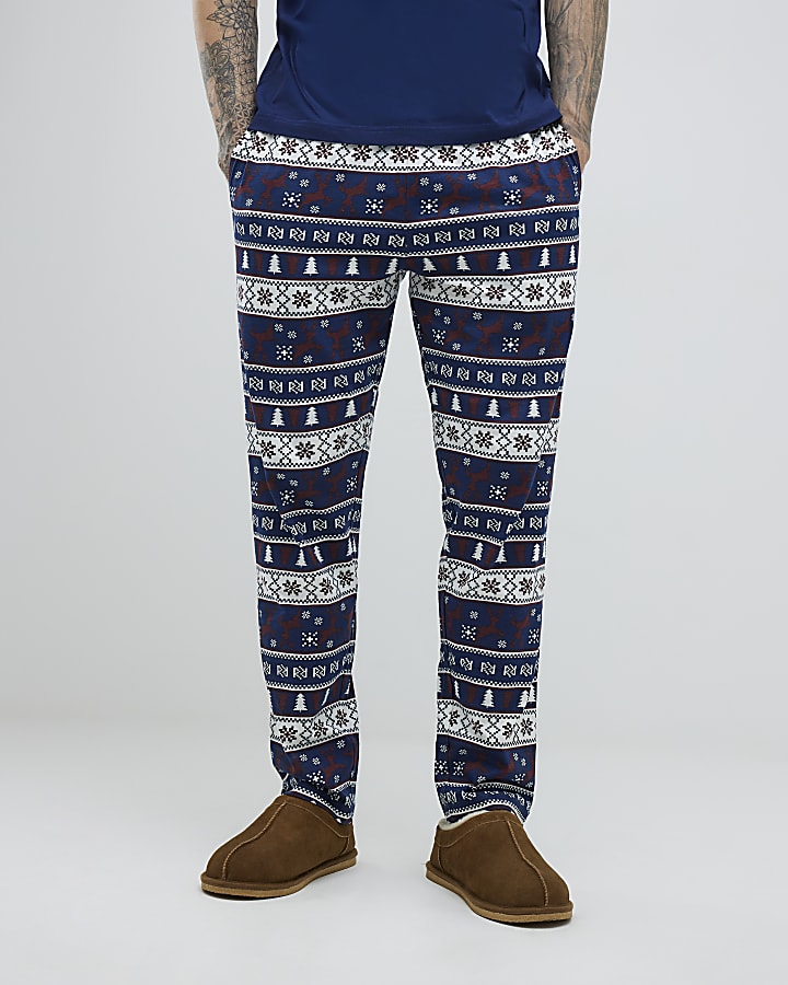 Navy Fair Isle Pyjamas Set