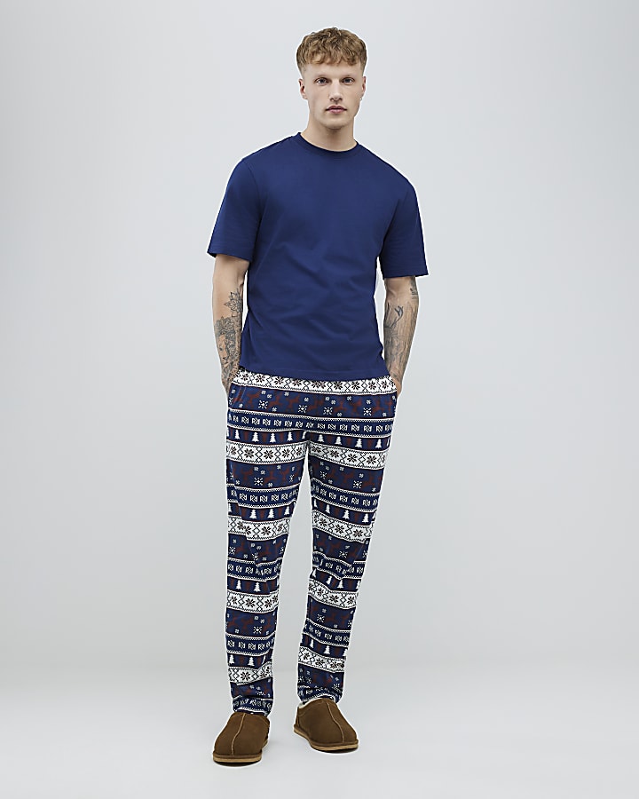 Navy Fair Isle Pyjamas Set
