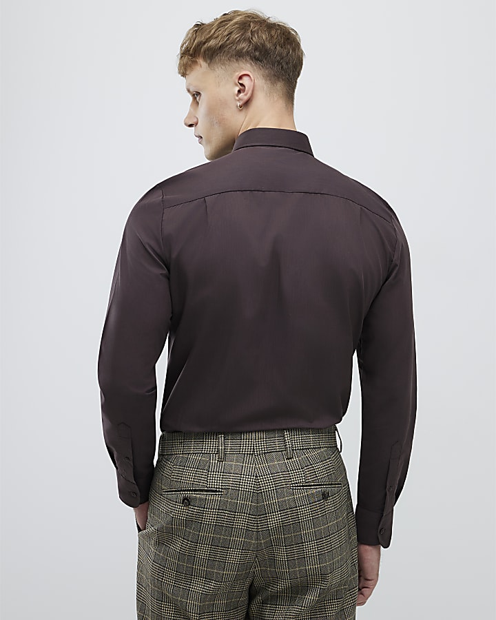 Brown Slim Fit Shirt