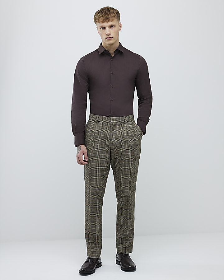 Brown Slim Fit Shirt