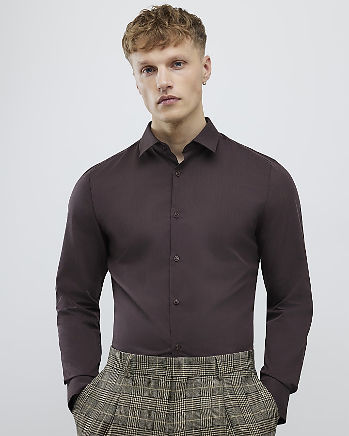 Brown Slim Fit Shirt
