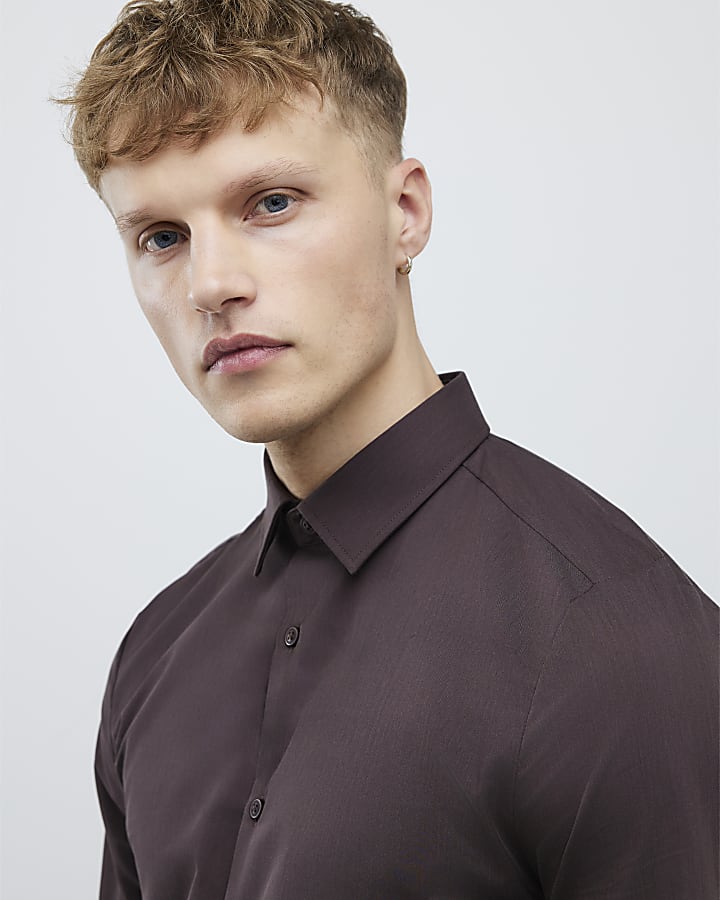 Brown Slim Fit Shirt