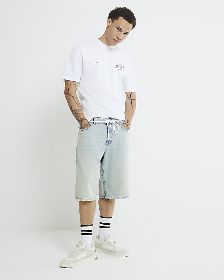 White Regular Fit Monaco Car T-shirt
